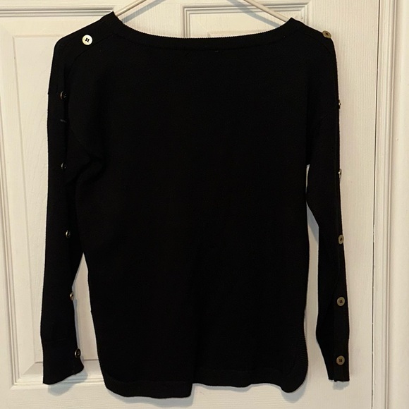 3 for $30 Cable & Gauge black lightweight sweater gold buttons sz small petite - Picture 2 of 4